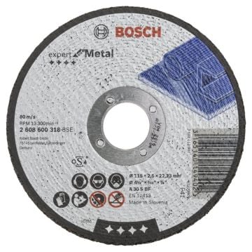 Bosch 115*2,5 mm Expert for Metal Kesme Diski Düz 2608600318