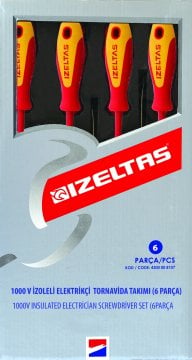 İzeltaş 1000 V İzoleli Elektrikçi Tornavida Seti 6 parça
