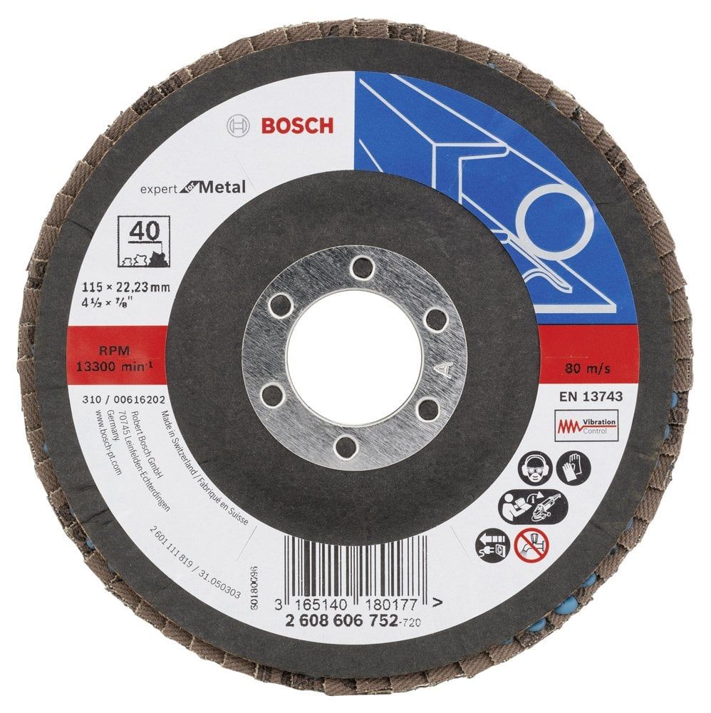 Bosch 115 mm 40 K Expert for Metal Flap Disk