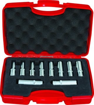 1/2'' Altı Köşe Derin Lokma Anahtar Takımı 10'lu