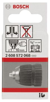 Bosch 1-10 mm - 3/8''-24 Anahtarsız Mandren