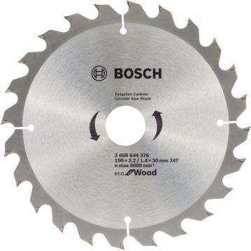 Bosch - Optiline Ekonomik Seri 190*30 mm 24 Diş Daire Testere Bıçağı 10 LU