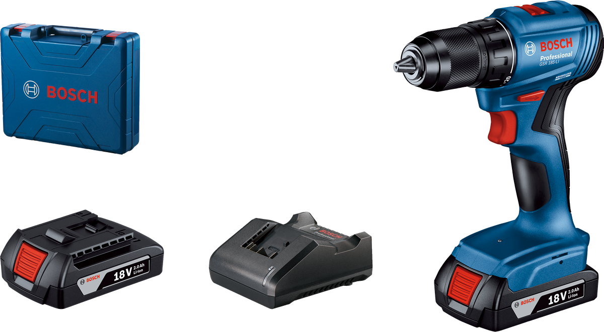 Bosch Akülü Delme/Vidalama Makinesi GSR 185-LI Çift Akülü 2x2.0Ah