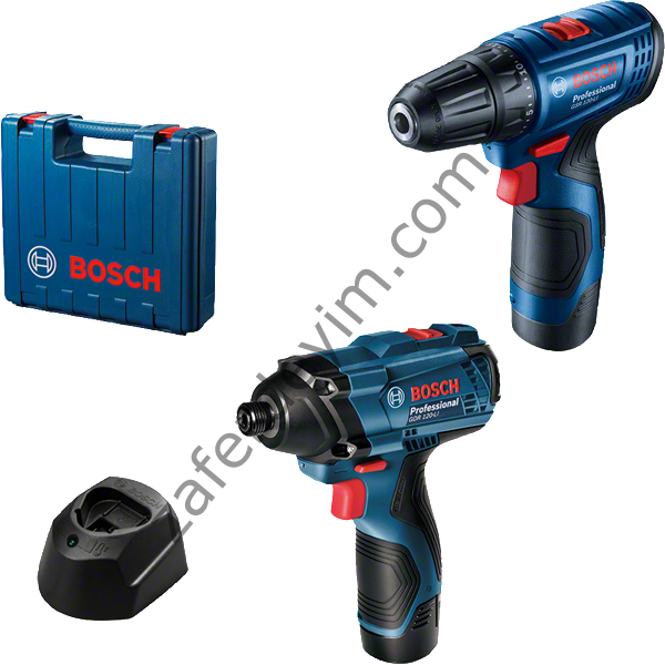 Bosch Akülü matkap/vidalama makinesi GSR 120-Li + Akülü darbeli somun sıkma makinesi GDR 120-Li