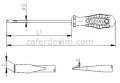 Opak Seri Düz Uçlu Tornavida 6 X 125