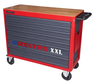 İzeltaş Takım Dolabı Ahşap Üst Tablalı XXL 7 Çekmeceli