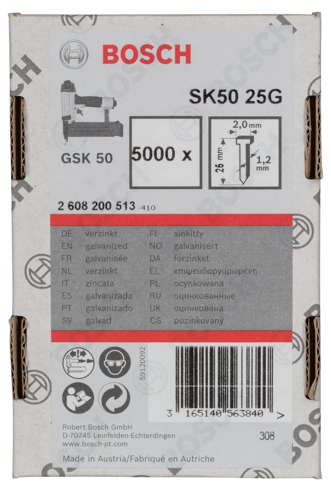 Bosch GSK 50 Çivisi  25 mm 5000li