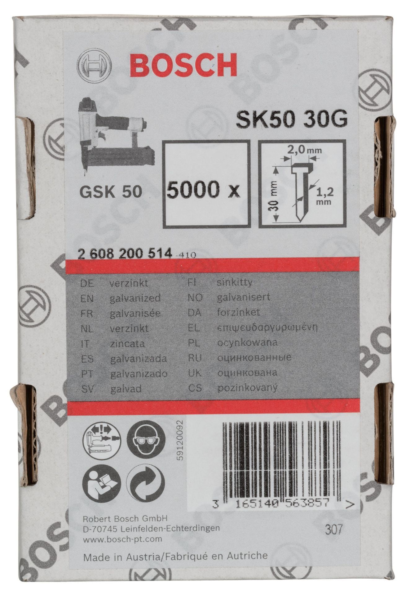 Bosch GSK 50 Çivisi  30 mm 5000li