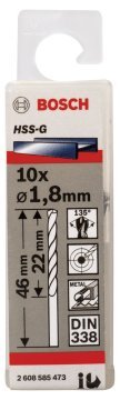 Bosch HSS-G 1,8*46 mm 10'lu Paket