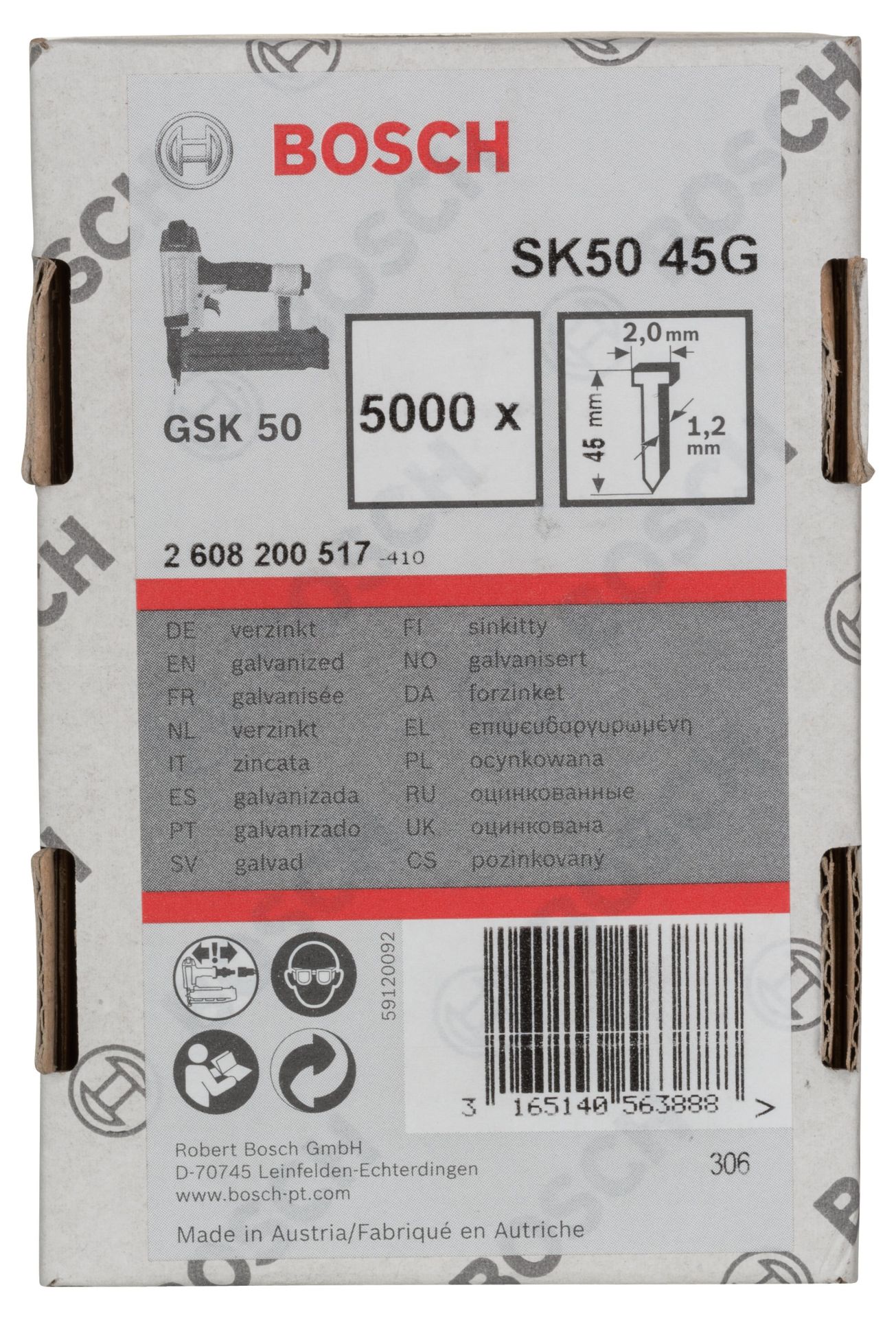 Bosch GSK 50 Çivisi  45 mm 5000li