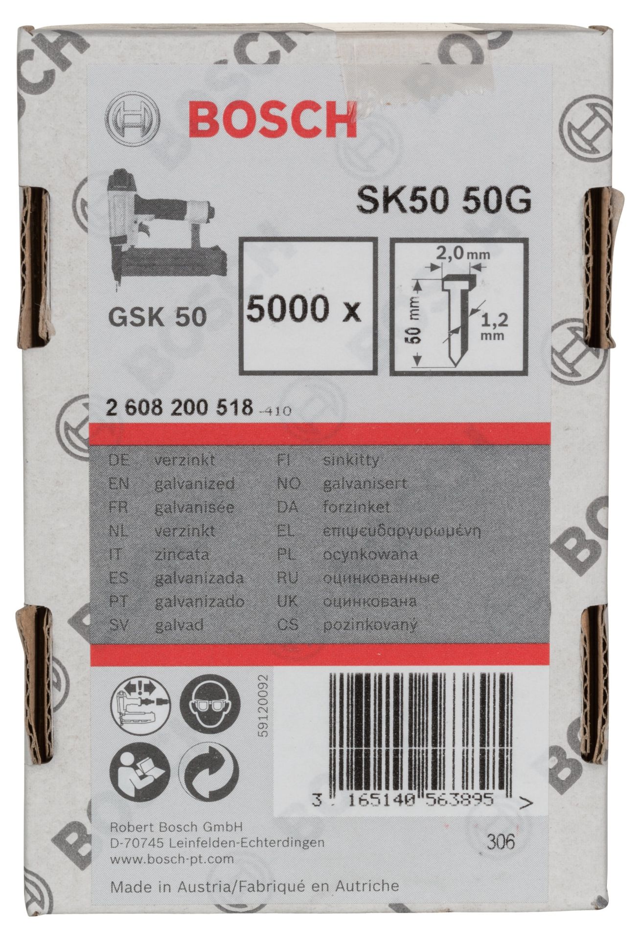 Bosch GSK 50 Çivisi  50 mm 5000li