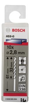 Bosch HSS-G 2,8*61 mm 10'lu Paket
