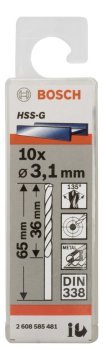 Bosch HSS-G 3,1*65 mm 10'lu Paket