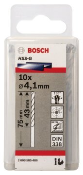 Bosch HSS-G 4,1*75 mm 10'lu Paket
