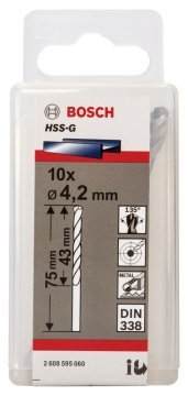 Bosch HSS-G 4,2*75 mm 10'lu Paket