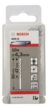 Bosch HSS-G 4,3*80 mm 10'lu Paket