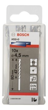 Bosch HSS-G 4,5*80 mm 10'lu Paket