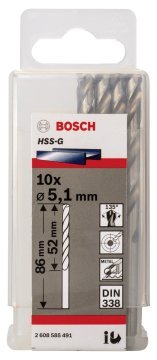 Bosch HSS-G 5,1*86 mm 10'lu Paket