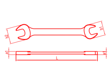 İzeltaş İki Ağız Anahtar Uzun Boy 20x22 mm