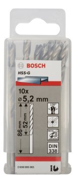 Bosch HSS-G 5,2*86 mm 10'lu Paket