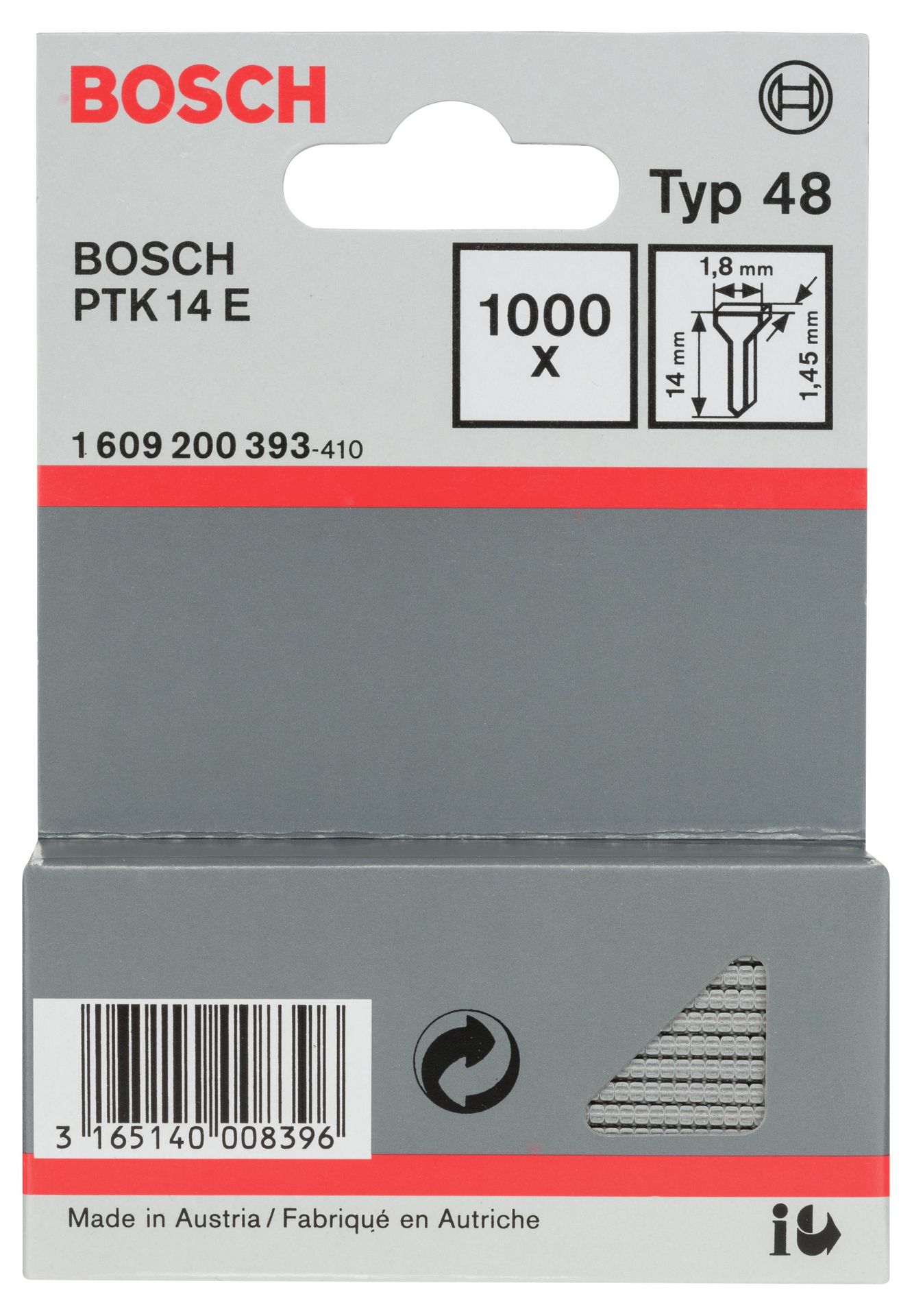 Bosch Zımba Çivisi 14mm PTK 14/3,6 V