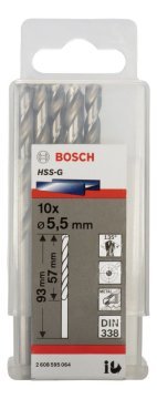 Bosch HSS-G 5,5*93 mm 10'lu Paket