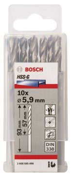 Bosch HSS-G 5,9*93 mm 10'lu Paket