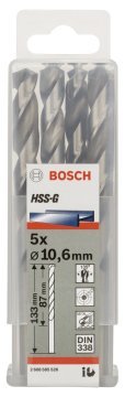 Bosch HSS-G 10,6*133 mm 5'li Paket