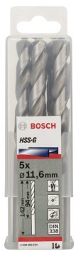 Bosch HSS-G 11,6*142 mm 5'li Paket