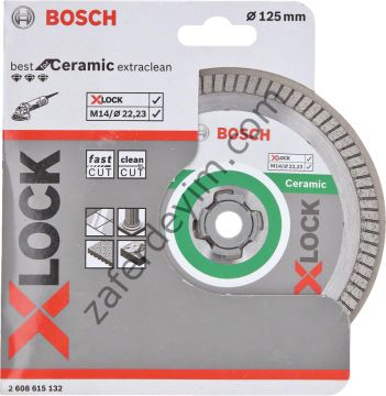 Bosch - X-LOCK - Best Serisi Seramik İçin, Extra Temiz Kesim Turbo Segman  Elmas Kesme Diski 125 mm