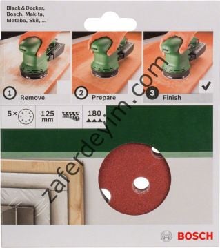 Bosch - Eksantirik Zımpara Kağıdı 5'li, 125 mm 240 Kum 8 Delik
