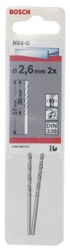 Bosch HSS-G 2,6*57 mm 2'li Paket