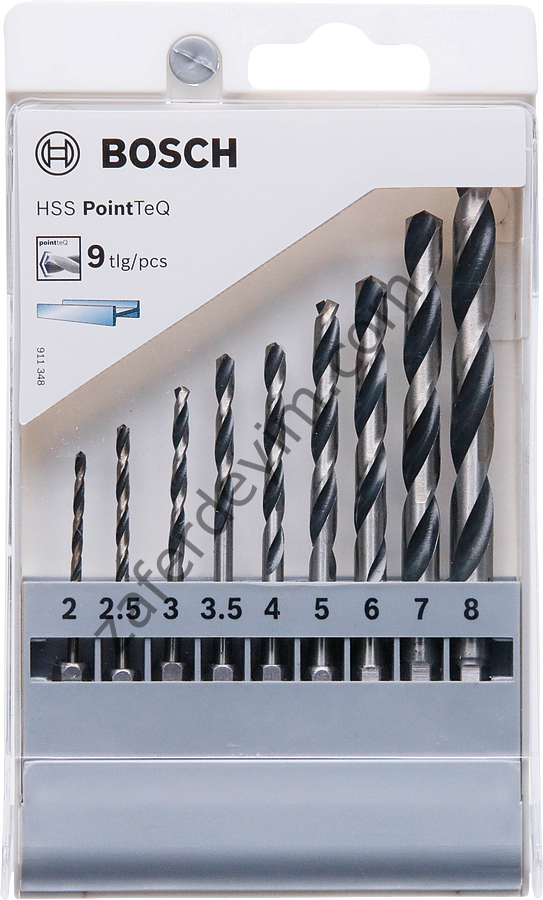 Bosch 9 parçalı HSS PointTeQ Altıgen Delme Ucu seti 2 - 8 mm