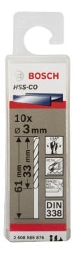 Bosch HSS-Co 3*61 mm 10'lu Paket