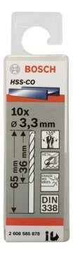 Bosch HSS-Co 3,3*65 mm 10'lu Paket