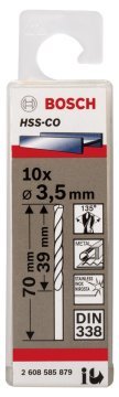 Bosch HSS-Co 3,5*70 mm 10'lu Paket