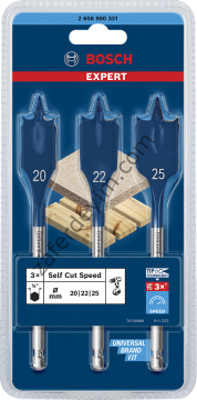 Bosch EXPERT Self Cut Speed Yaprak Matkap Ucu Seti 20/22/25 mm 3 parça