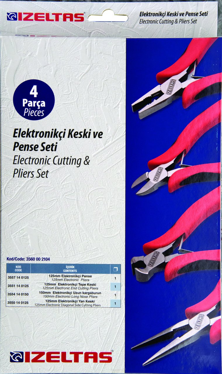 İzeltaş Elektronikçi Keski Ve Pense Seti 4 Parça
