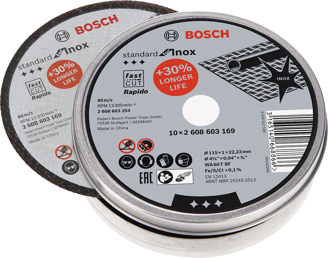Bosch 115*1,0mm Kesme Diski Standard for Inox Rapido 10'lu 2608603254