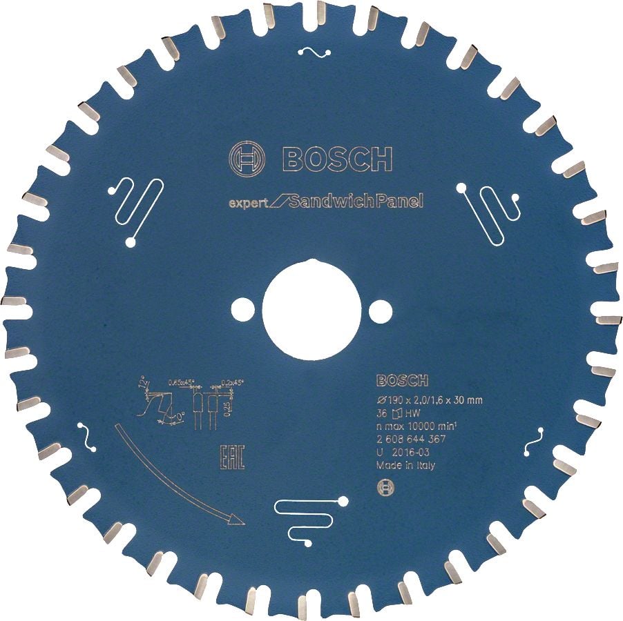 Bosch Expert for Sandwich Panel 190*30 36 Diş