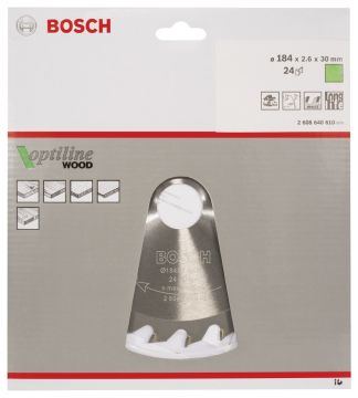 Bosch Optiline Wood 184*30 mm 24 Diş