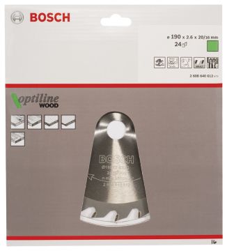 Bosch Optiline Wood 190*20/16 mm 24 Diş