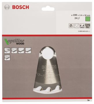 Bosch Optiline Wood 190*30 mm 24 Diş