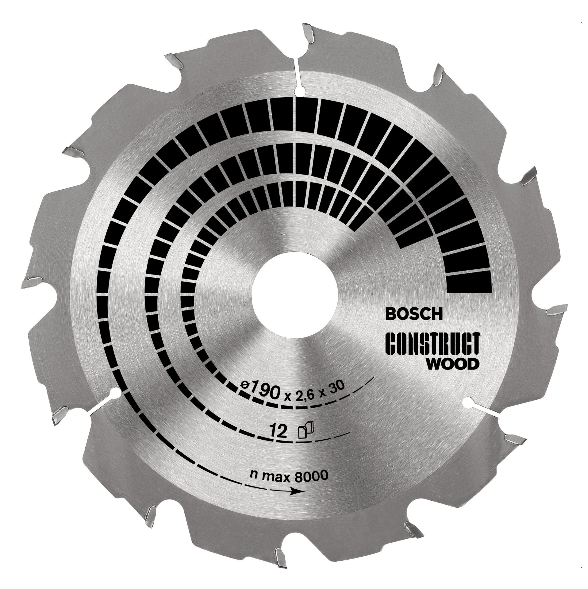 Bosch Construct Wood 190*30 mm 12 Diş