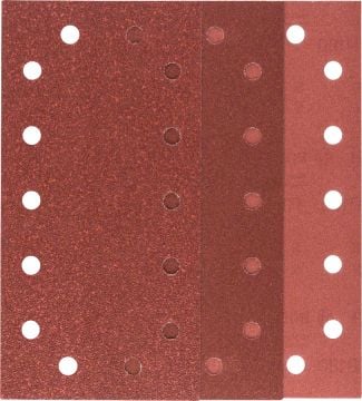 Bosch - Titreşimli Zımpara Kağıdı 10'lu Set, 115 x 230 mm 60/120/180 Kum 14 Delik