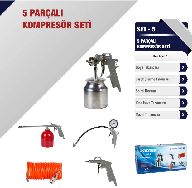 Proter 5 Parçalı Kompresör Seti SET - 5