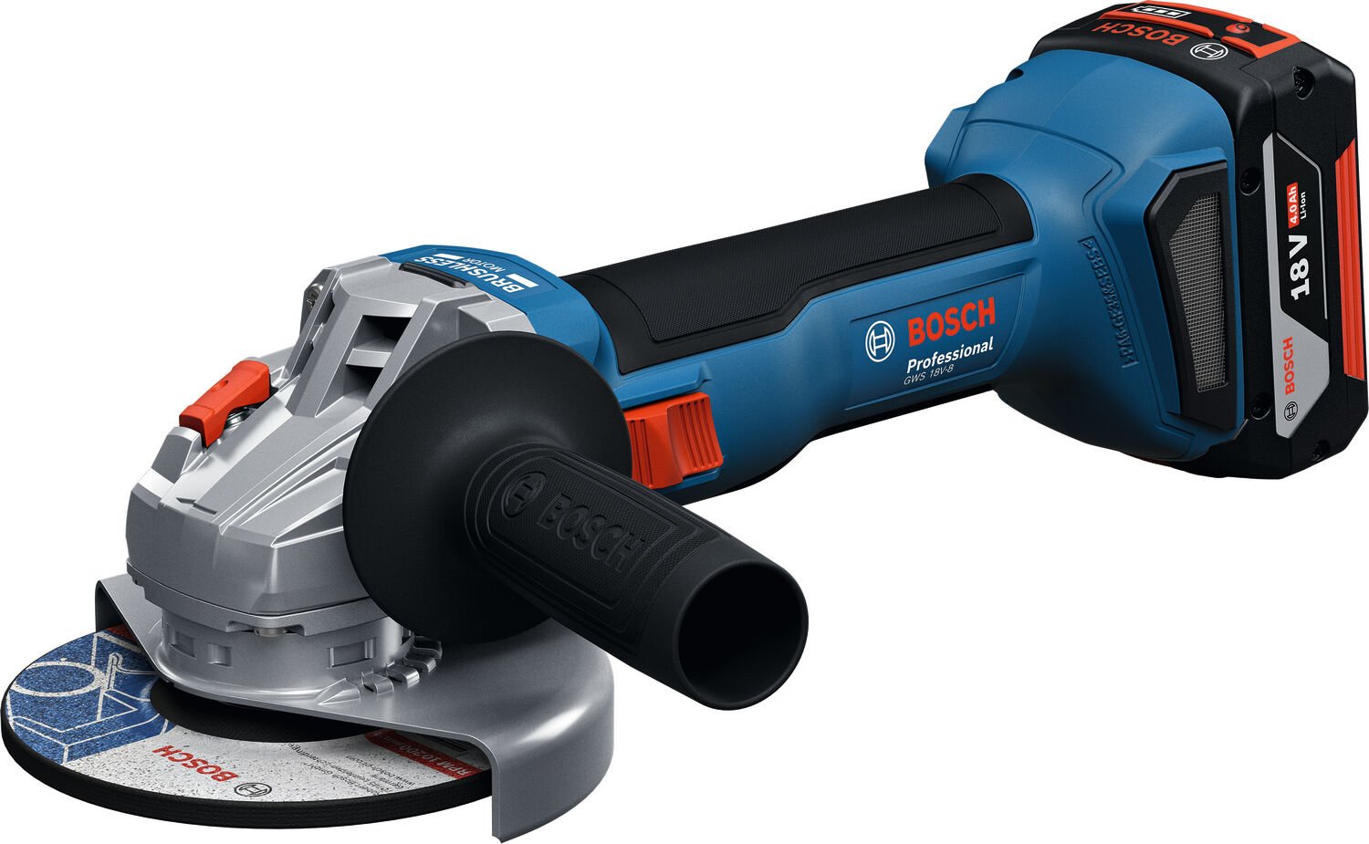 Bosch Professional GWS 18V-8 Akülü Taşlama Makinesi 2x4.0Ah