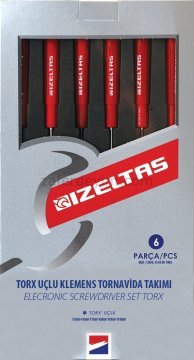 Elektronikçi Tip (Klemens) Torx Uçlu Tornavida Takımı 6 Parça