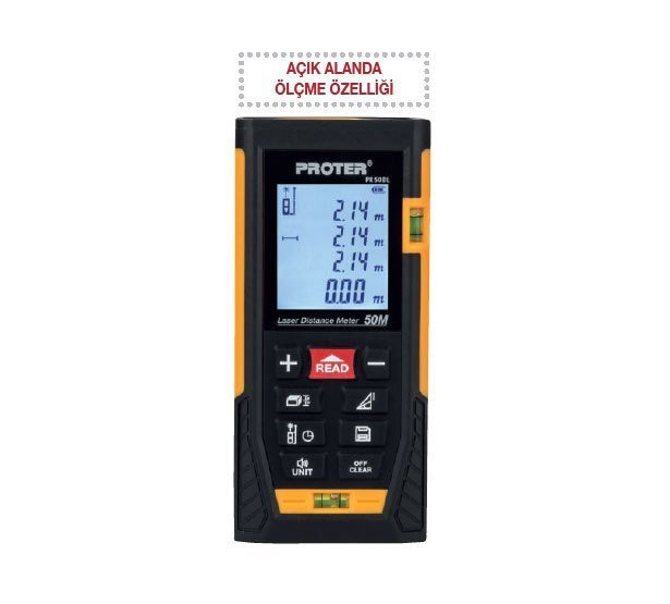 Proter Lazer Metre / 50 M (Dış Ve İç Mekan Ölçüm) PR 50 DL
