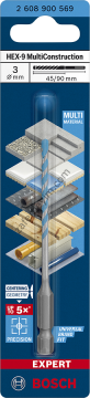 Bosch EXPERT HEX-9 MultiConstruction Delme Ucu 3 x 45 x 90 mm
